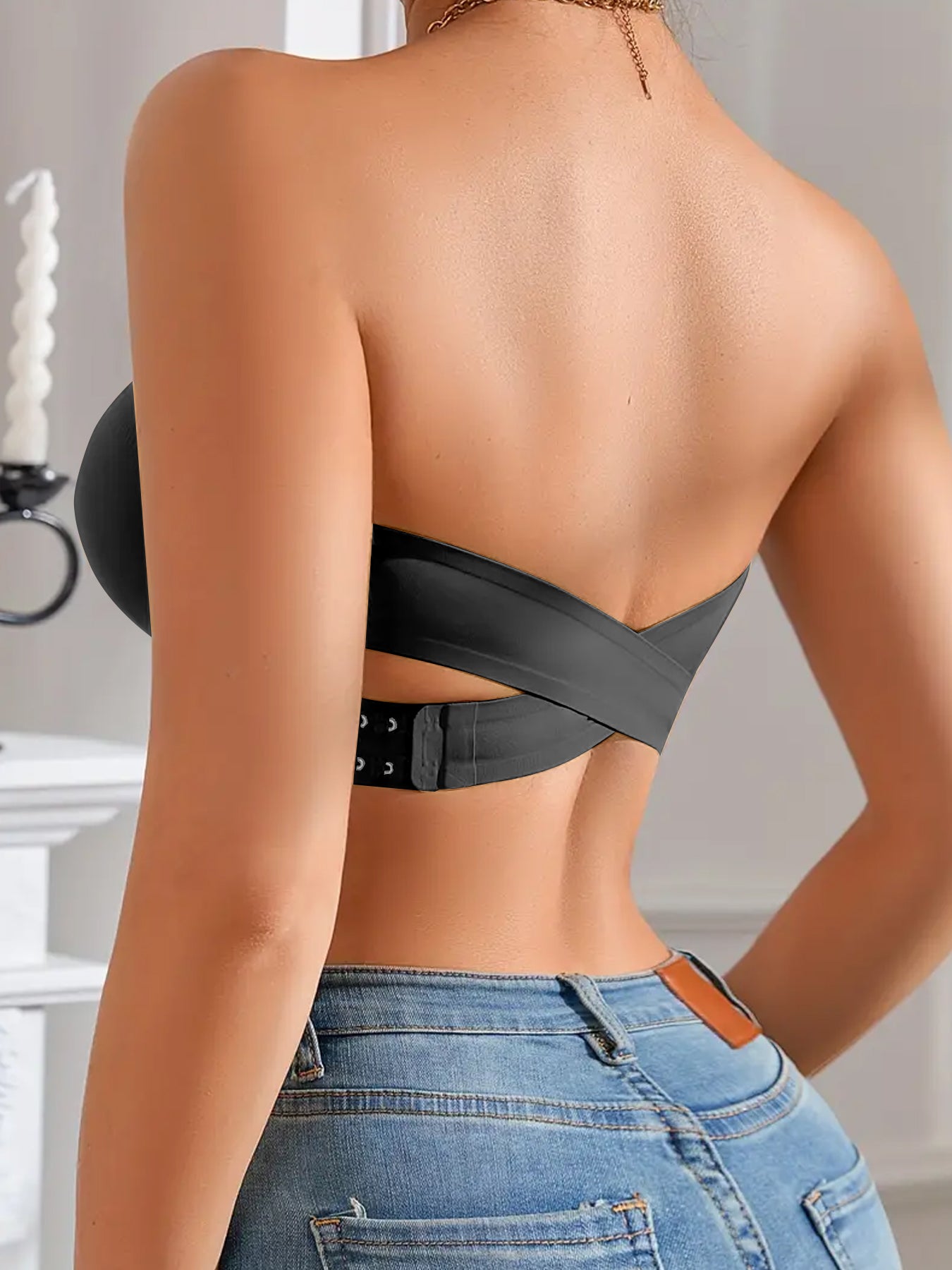 3PCS Strapless Bras For Women - Non-Slip Wireless Seamless Bras Push Up & Side Fat Control For Daily Office All Seasons