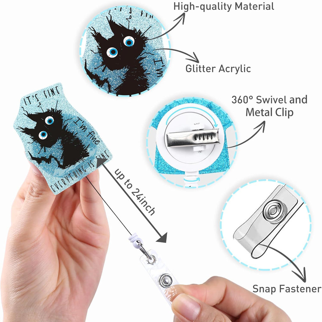 Minimalist Creative Coffee Cup Acrylic Retractable Badge Brooch